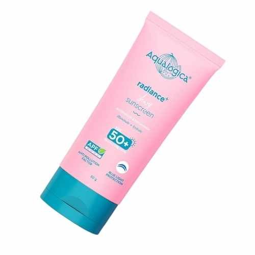 Aqualogica Radiance Sunscreen SPF 50+ PA++++ – Watermelon & Niacinamide | Lightweight Gel | Hydrates & Boosts Glow | No White Cast | For All Skin Types