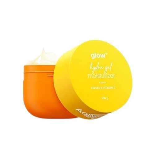 Aqualogica Glow+ Hydragel Moisturizer – Papaya & Vitamin C | Brightens & Hydrates | Unique Water Lock Technology | Lightweight Gel | 100 g