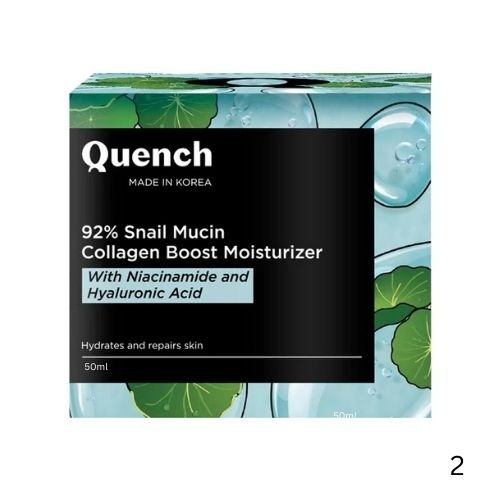 Quench Made in Korea 92% Snail Mucin Collagen Boost Moisturizer – With Niacinamide & Hyaluronic Acid | Hydrates & Repairs Skin | Lightweight, Nourishing Cream | 50 ml