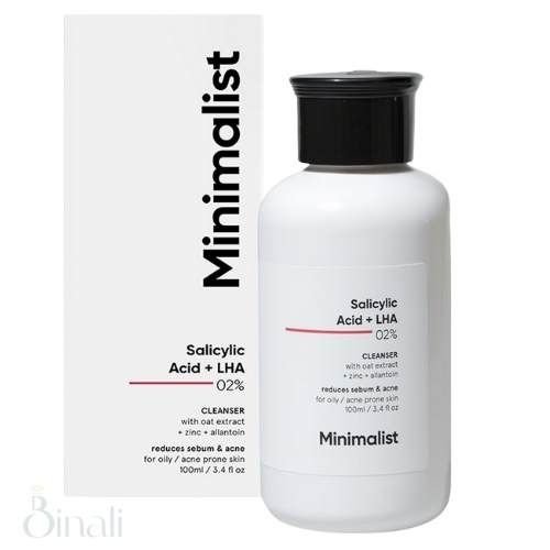 Minimalist Salicylic Acid + LHA 0.2% Cleanser – With Oat Extract, Zinc & Allantoin | Controls Sebum & Acne | Gentle Daily Cleanser | For Combination & Acne-Prone Skin | 100 ml