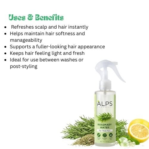 Alps Goodness Rosemary Water – For Thicker-Looking Hair | Silicone-Free | Sulphate-Free | Paraben-Free | Lightweight Hair Mist | 200 ml