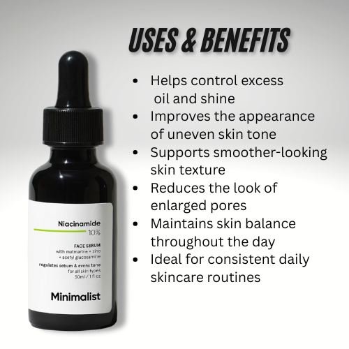 Minimalist Niacinamide 10% Face Serum with Matmarine™, Zinc & Acetyl Glucosamine – 30 ml