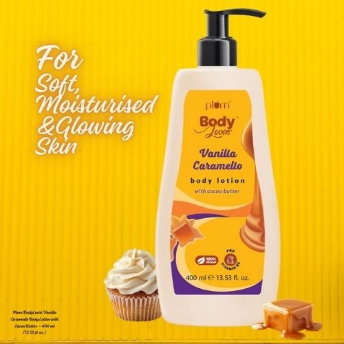 Plum BodyLovin’ Vanilla Caramello Body Lotion with Cocoa Butter – 400 ml (13.53 fl. oz.)