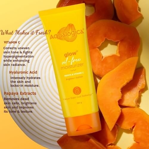 Aqualogica Glow+Smoothie Face Wash – Papaya & Vitamin C | Brightens & Hydrates | Unique Water Look Technology | Gentle Daily Cleanser | 100 ml