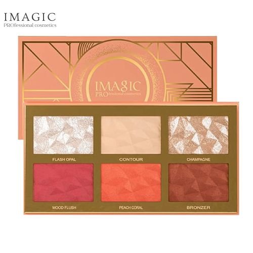 IMAGIC Professional Cosmetics Matte Highlight & Blush Box – 6 Colour Palette
