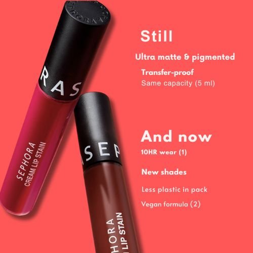 Sephora Cream Lip Stain – Long-Wear Liquid Lipstick (High-Pigment Matte Finish)