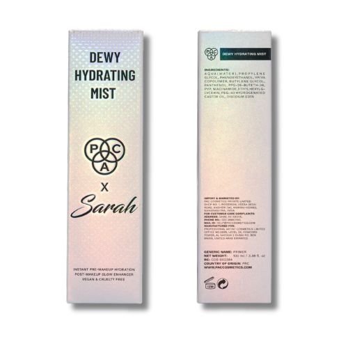 Sarah Dry Hydrating Mist with PCA – Instant Pre-Makeup Hydration & Post-Makeup Glow Enhancer | Vegan & Cruelty-Free | Oil-Free Lightweight Facial Mist