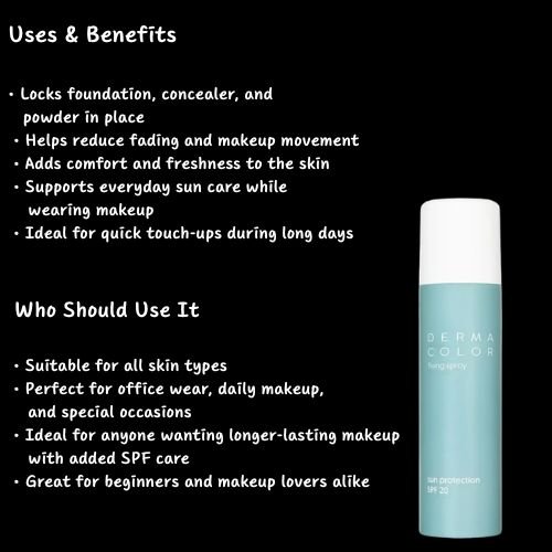 Derma Color Fixing Spray – Sun Protection SPF 20 | Long-Lasting Makeup Lock | Lightweight Refreshing Mist | Daily-Wear Setting Spray