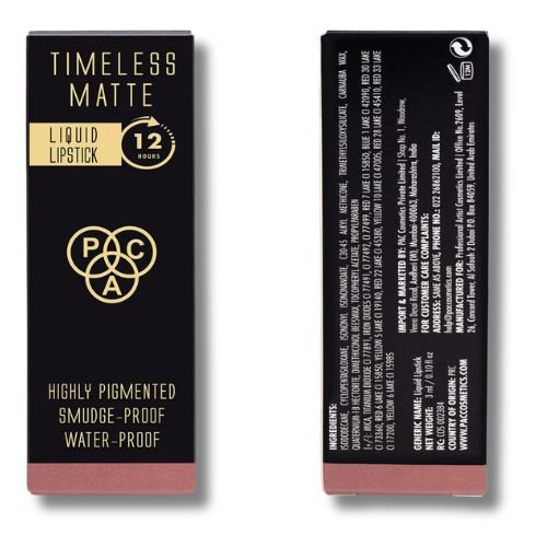 Timeless Matte Liquid Lipstick PCA – 12 Hour Long Wear | Highly Pigmented Color Payoff | Smudge-Proof & Water-Proof Formula | Lightweight Comfortable Matte | Daily to Party Wear