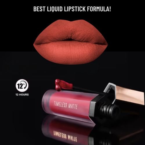 Timeless Matte Liquid Lipstick PCA – 12 Hour Long Wear | Highly Pigmented Color Payoff | Smudge-Proof & Water-Proof Formula | Lightweight Comfortable Matte | Daily to Party Wear