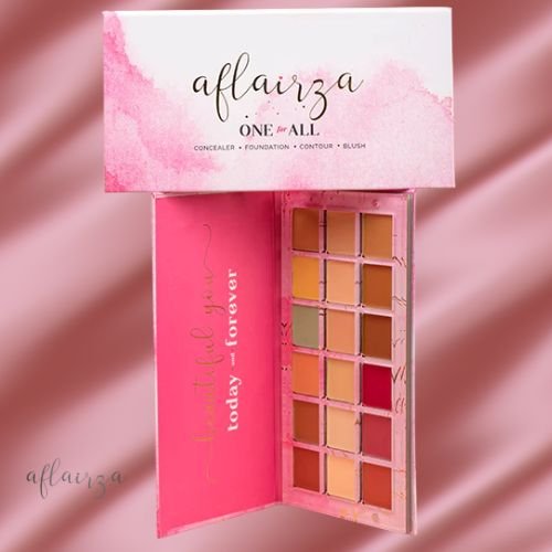 Aflairza One For All – Concealer + Foundation + Contour + Blush Palette | Multi-Use Cream Base Kit