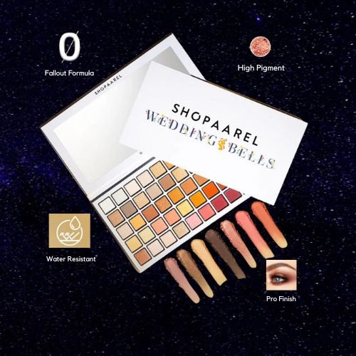 SHOPAAREL Wedding Bells – 50 Color Eyeshadow Palette | Bridal & Festive Glam Collection